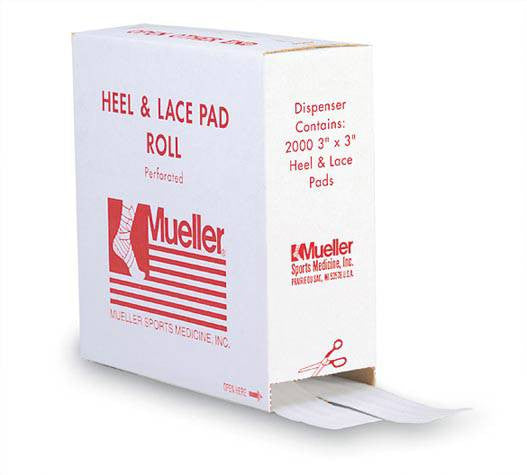 Mueller heel and lace pad, 3"x3"x1/16"