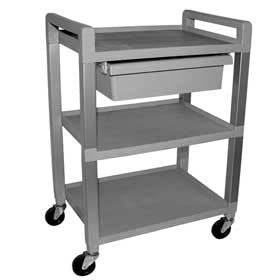 Ideal Cart, 3 Shelf Poly With Drawer